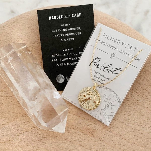 Chinese Zodiac Coin Necklace - Rabbit Coco’s Tee Boutique