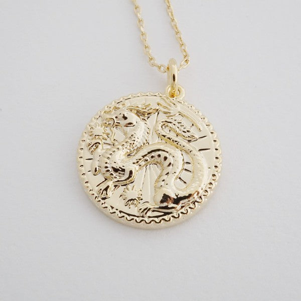 Chinese Zodiac Coin Necklace - Dragon Coco’s Tee Boutique