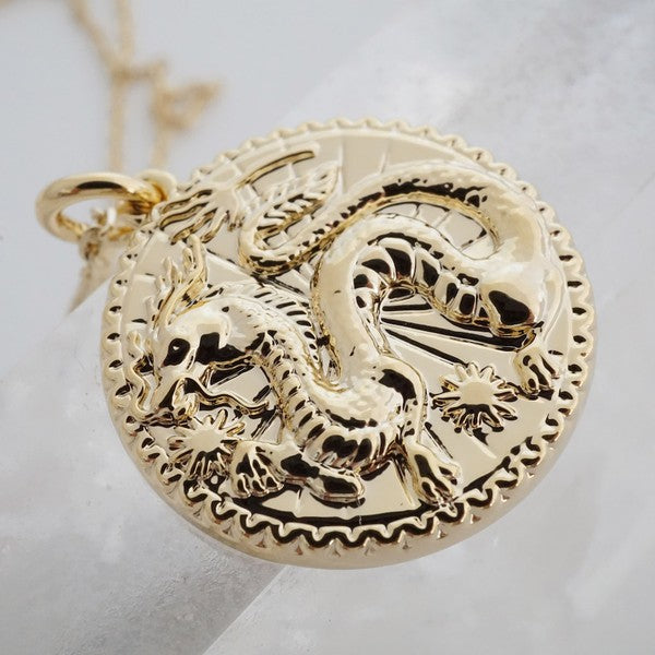 Chinese Zodiac Coin Necklace - Dragon Coco’s Tee Boutique