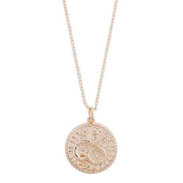 Chinese Zodiac Coin Necklace - Snake Coco’s Tee Boutique