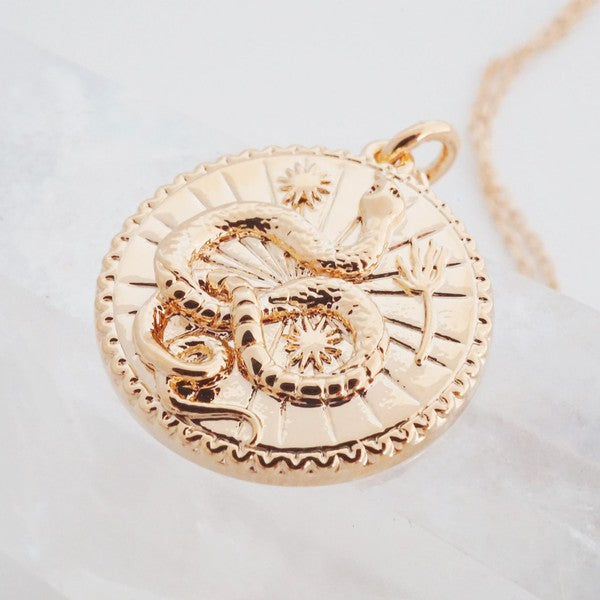 Chinese Zodiac Coin Necklace - Snake Coco’s Tee Boutique