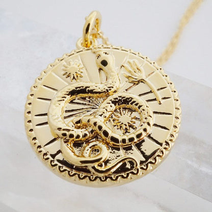 Chinese Zodiac Coin Necklace - Snake