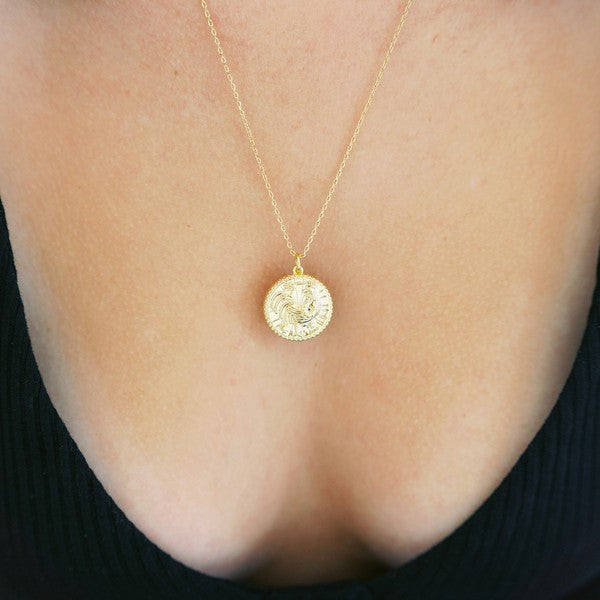 Chinese Zodiac Coin Necklace - Rooster Coco’s Tee Boutique