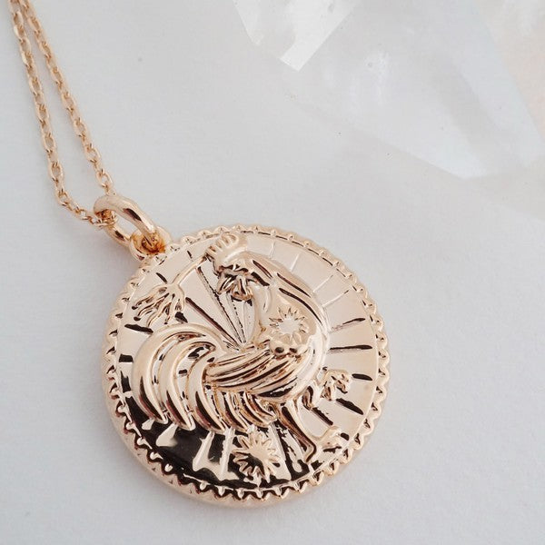 Chinese Zodiac Coin Necklace - Rooster Coco’s Tee Boutique
