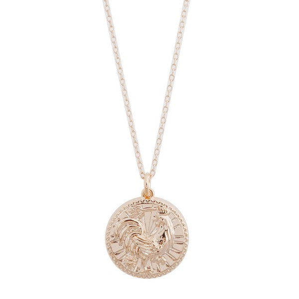 Chinese Zodiac Coin Necklace - Rooster Coco’s Tee Boutique