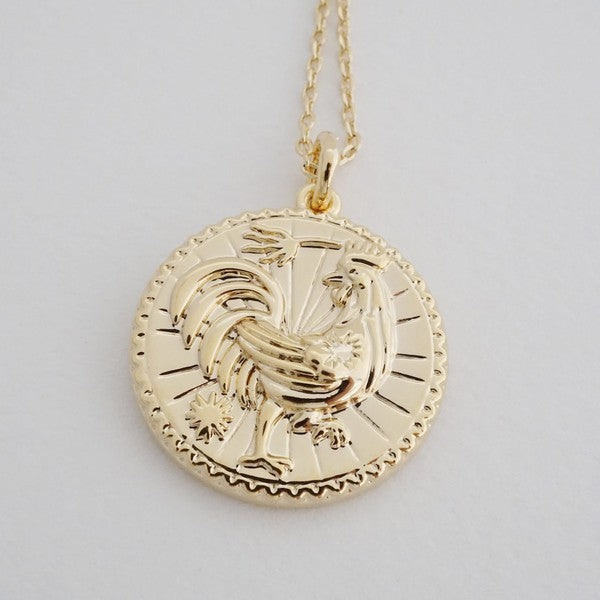Chinese Zodiac Coin Necklace - Rooster Coco’s Tee Boutique