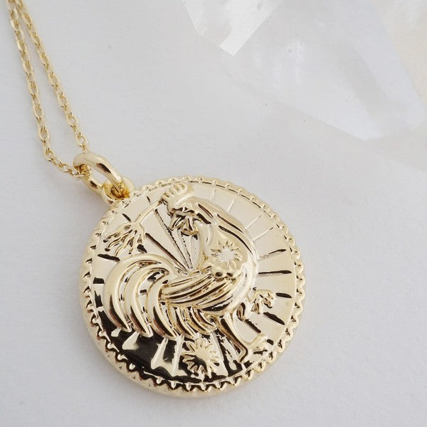 Chinese Zodiac Coin Necklace - Rooster Coco’s Tee Boutique