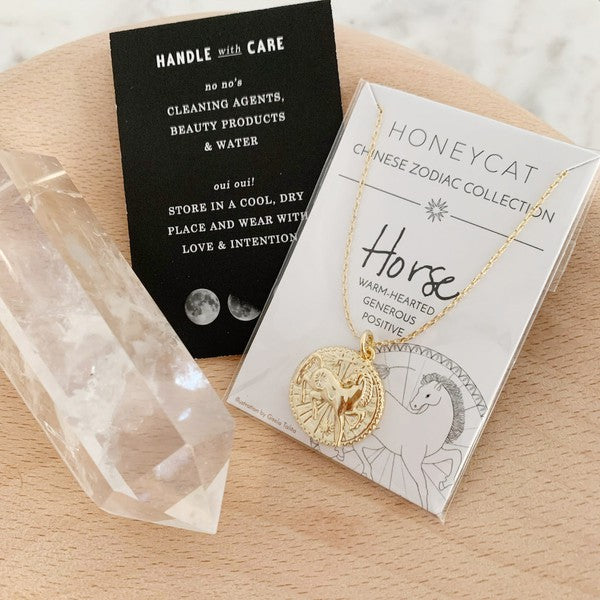 Chinese Zodiac Coin Necklace - Horse Coco’s Tee Boutique