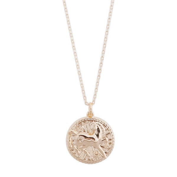 Chinese Zodiac Coin Necklace - Horse Coco’s Tee Boutique