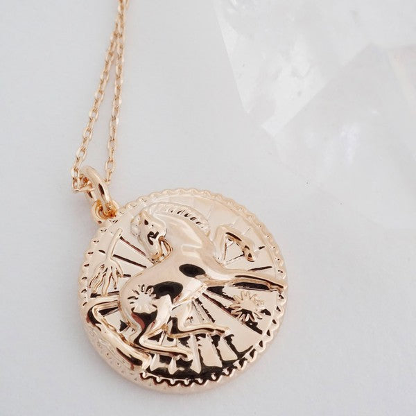 Chinese Zodiac Coin Necklace - Horse Coco’s Tee Boutique