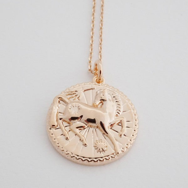 Chinese Zodiac Coin Necklace - Horse Coco’s Tee Boutique