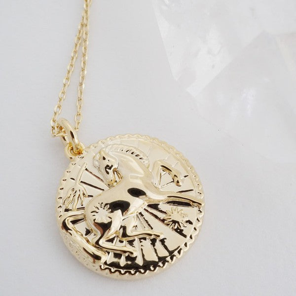 Chinese Zodiac Coin Necklace - Horse Coco’s Tee Boutique