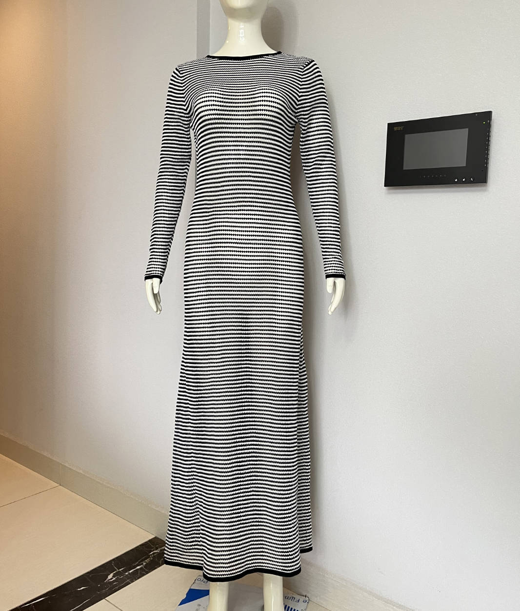 Mesh Striped Beach Vacation Sexy Dress Knitted Hollow Out Cutout Out Maxi Dress Blouse Summer Bella Mia