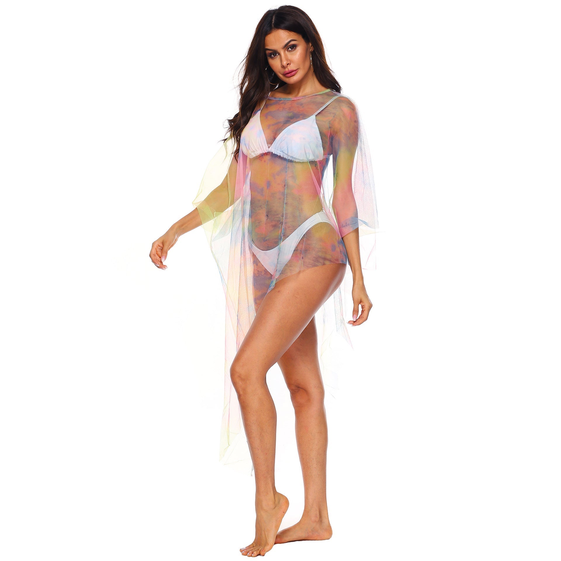 Irregular Asymmetric Sexy See Through Popular Color Mesh Beach Beach Cover Up Bella Mia