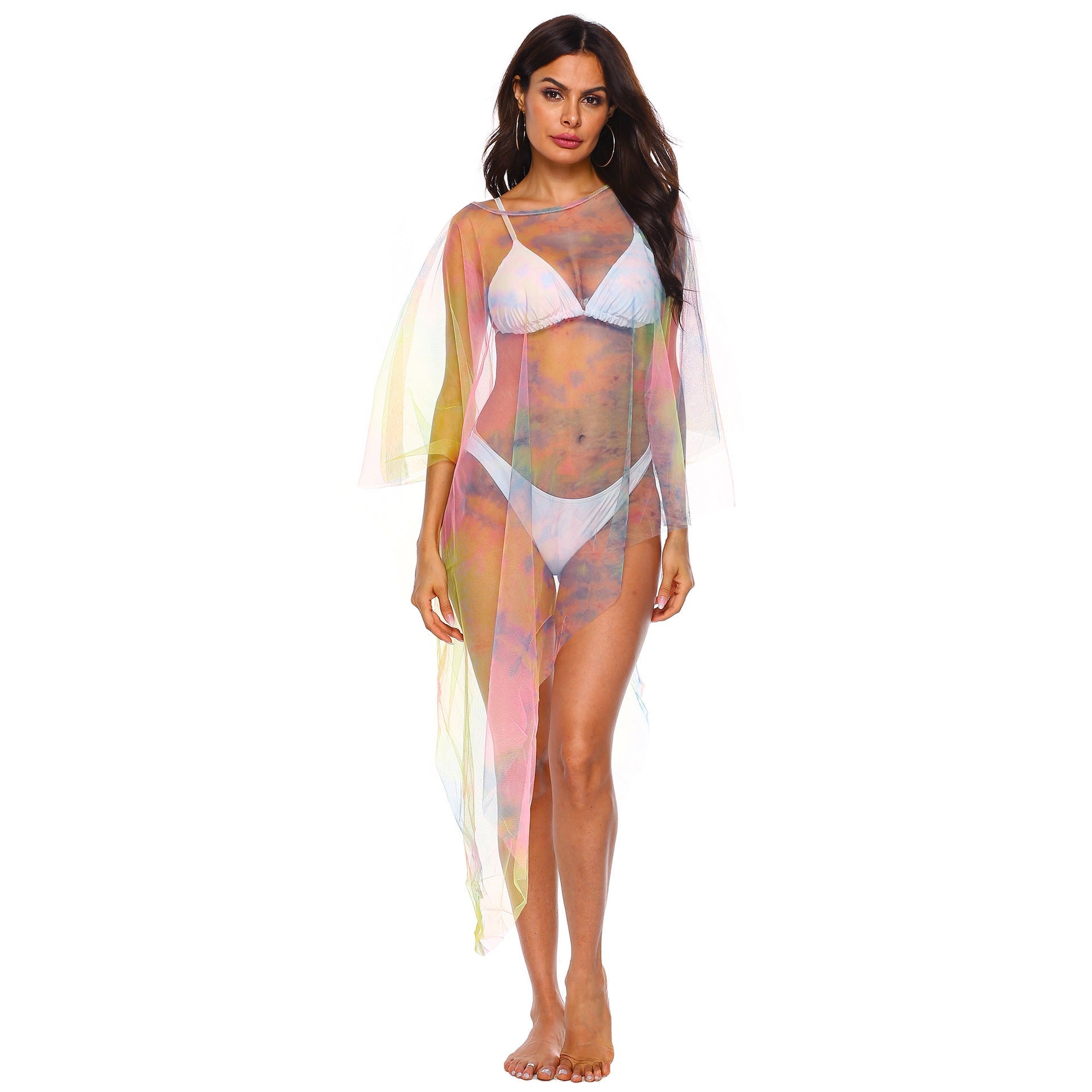 Irregular Asymmetric Sexy See Through Popular Color Mesh Beach Beach Cover Up Bella Mia