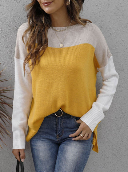 Chic color block sweater for women