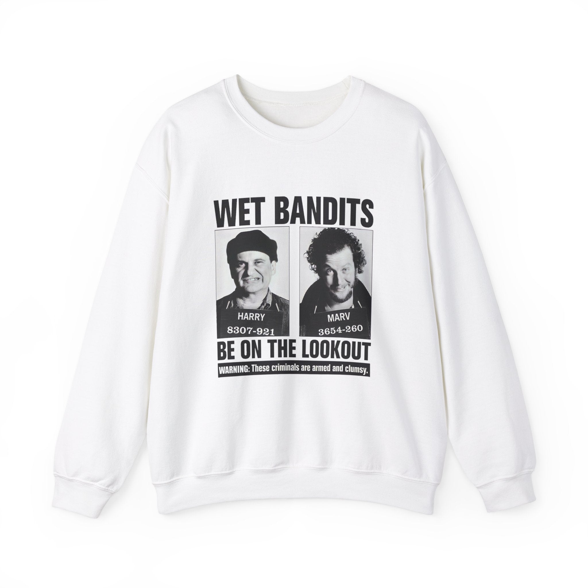 Wet Bandits Home Alone Christmas Sweatshirt With Mugshots Graphic Holiday Heist Edition Coco’s Tee Boutique