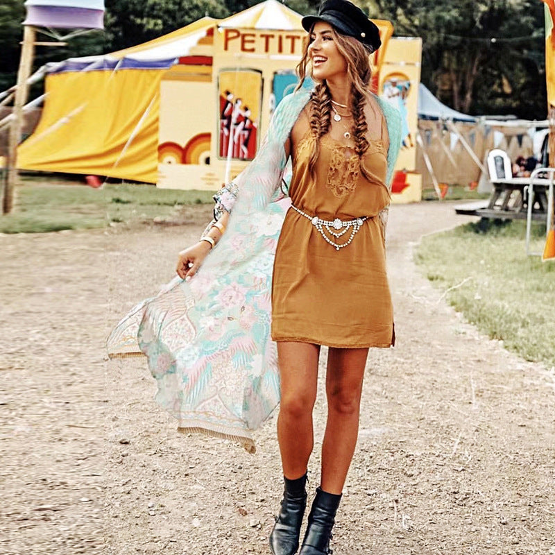 Chiffon Positioning Printing Seaside Beach Jacket Swimsuit Outwear Blouse Vacation Sun Protection Cardigan Bella Mia