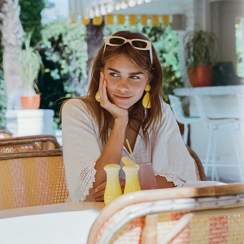 Rayon V neck Lace up Beach Beach Cover Up Seaside Vacation Swimsuit Sun Protection Clothing for Women Bella Mia