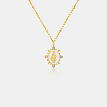 18K Gold-Plated Spring Ring Closure Pendant Necklace.