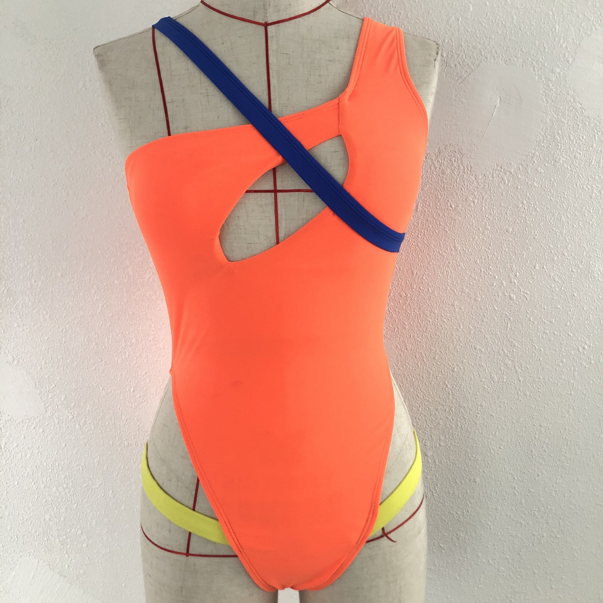 Swimsuit Sexy Oblique Shoulder Hollow Out Cutout out Swimsuit