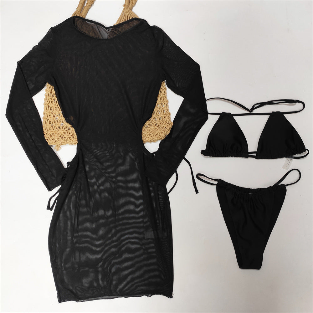 Three Piece Set Bikini Tulle Beach Dress Blouse Sexy Swimsuit Women Bella Mia