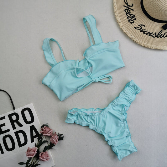 New Multi Color Printed Bikini Fresh Swimsuit Women Lace Split Swimsuit Bella Mia