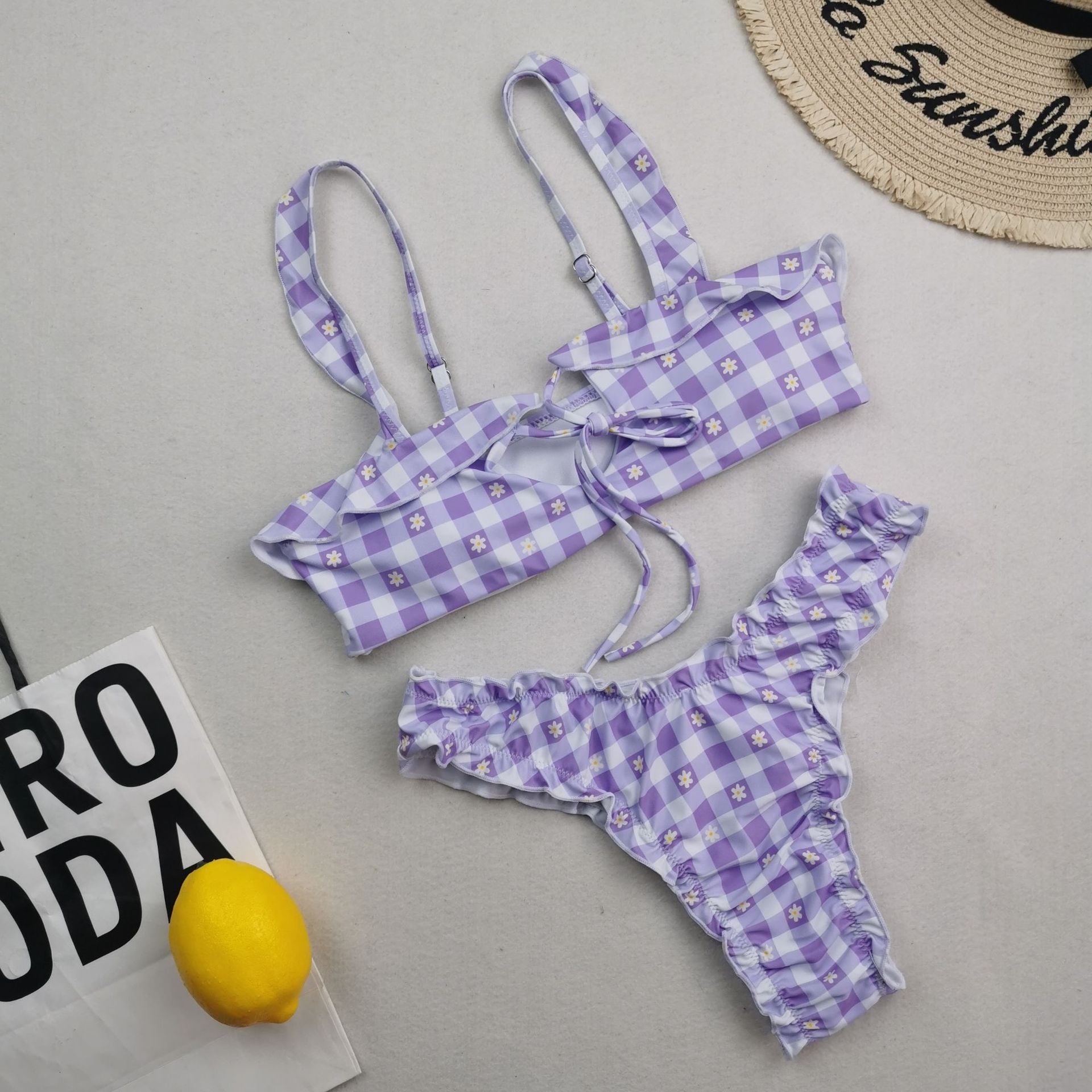 New Multi Color Printed Bikini Fresh Swimsuit Women Lace Split Swimsuit Bella Mia