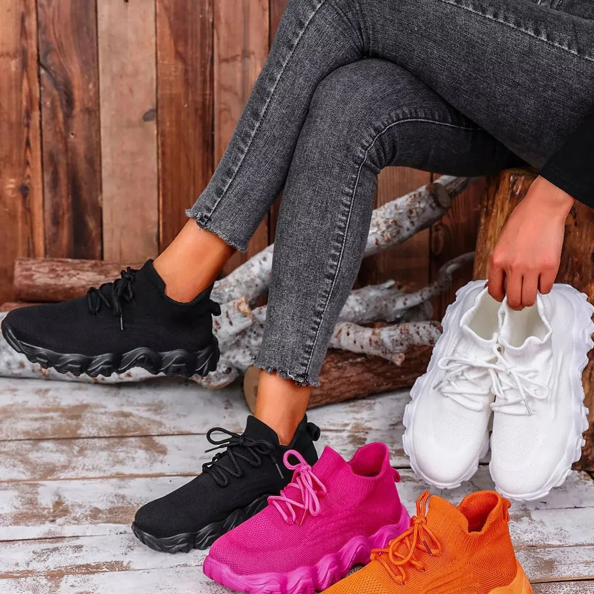 Round Toe Lace Up Athletic Simply Love