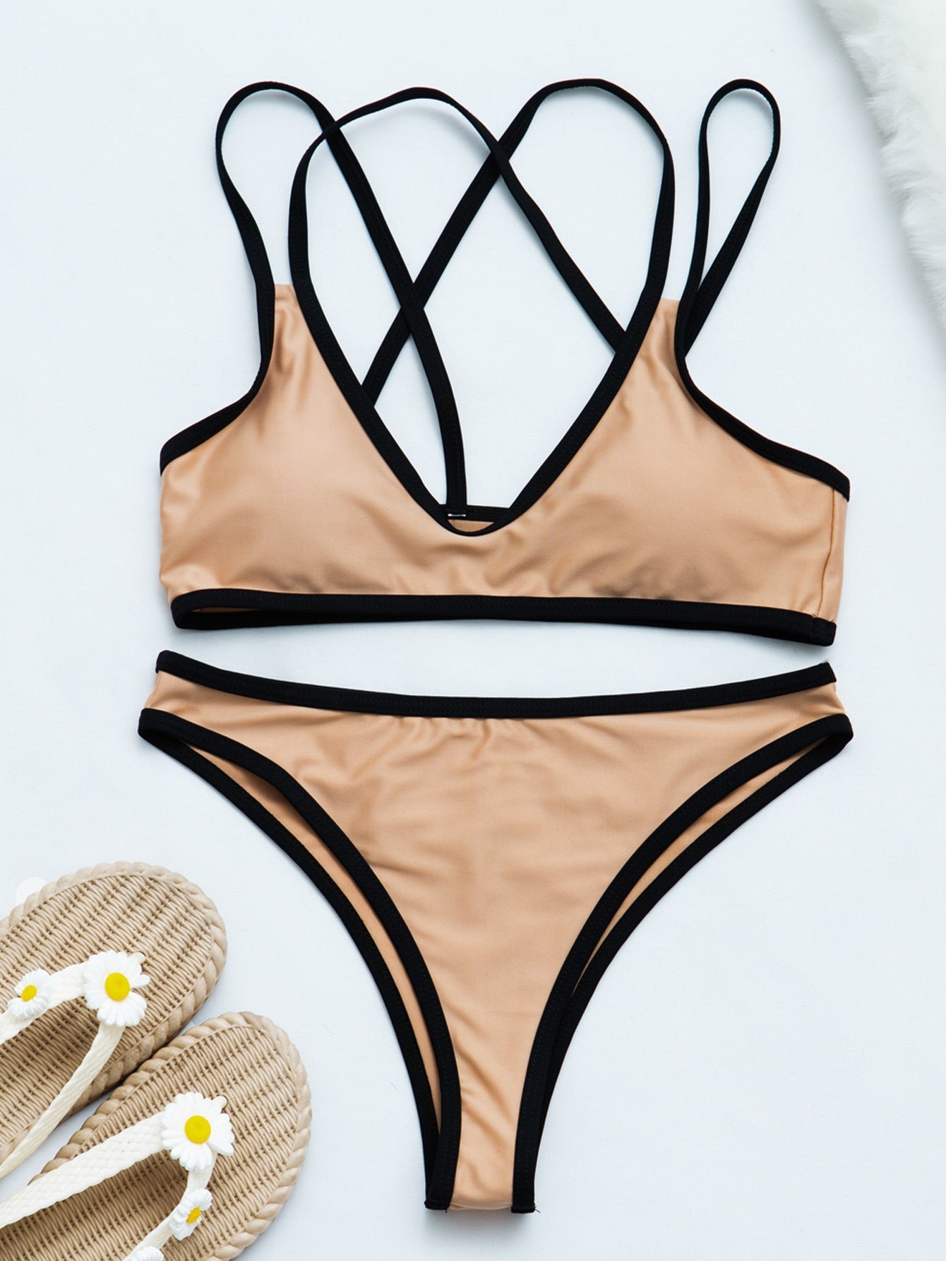 Women Solid Color Bandage Split Swimsuit Sexy Bikini Bella Mia