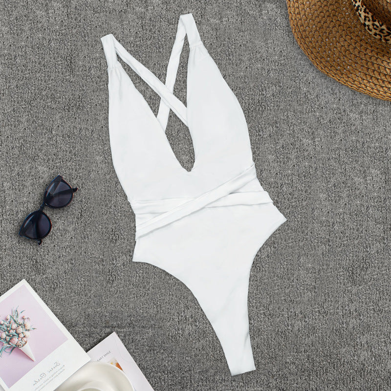 Deep V Plunge Plunge Swimsuit Women Swimsuit Solid Color Swimsuit Bikini Bella Mia