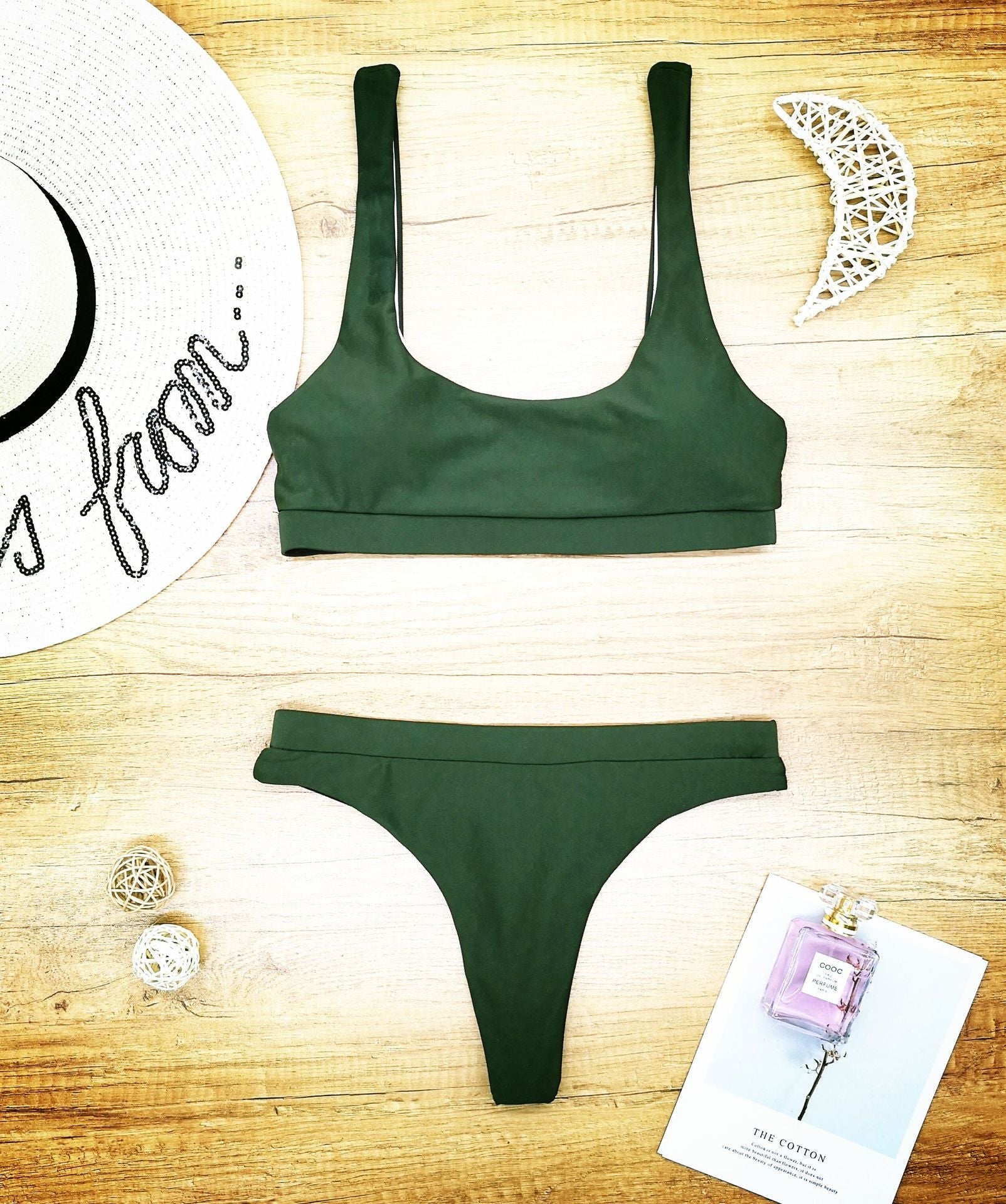 Sexy Bikini Split Swimsuit Women Solid Color Sexy Backless Bella Mia