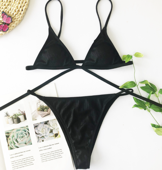 Bikini Sexy Minimalist Bikini Popular Rib Fabric Swimsuit Women Fission Swimsuit Bella Mia