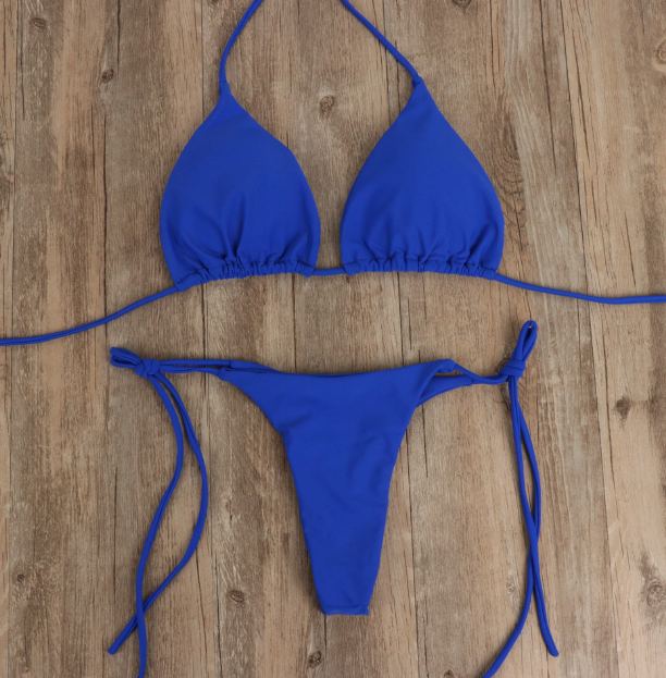 Bikini Solid Color Swimsuit Strap Sexy Polyester Fabric Chest Pad Bella Mia