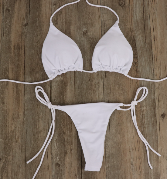 Bikini Solid Color Swimsuit Strap Sexy Polyester Fabric Chest Pad Bella Mia