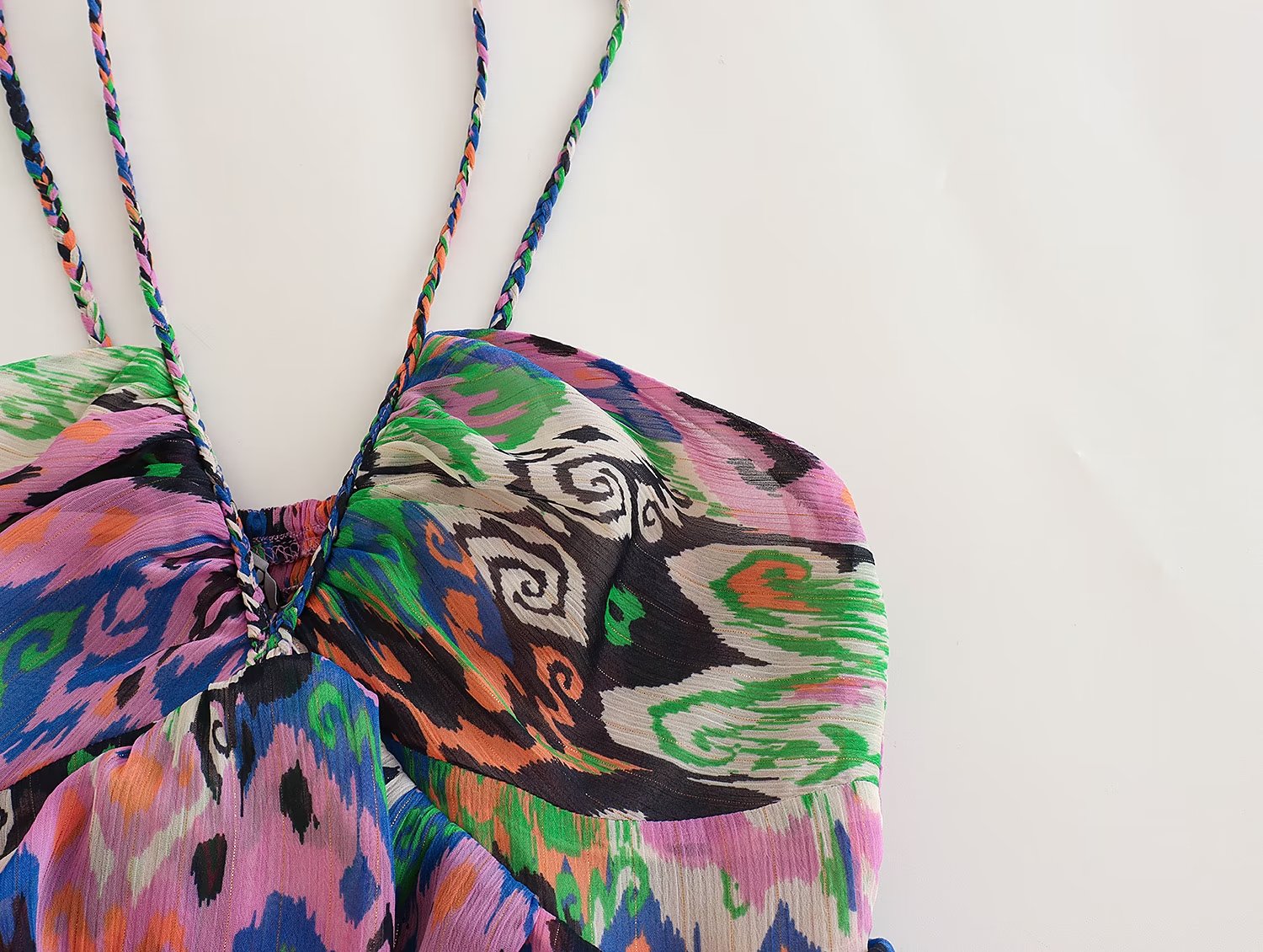 Summer Women Clothing Sling Laminated Decoration Printed Underwear Dress Short Dress Bella Mia