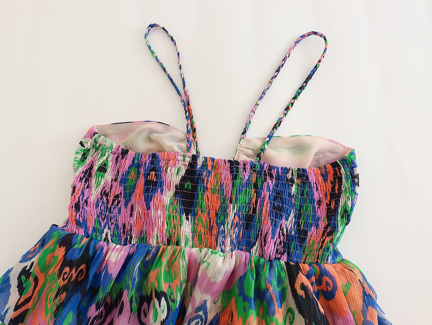 Summer Women Clothing Sling Laminated Decoration Printed Underwear Dress Short Dress Bella Mia