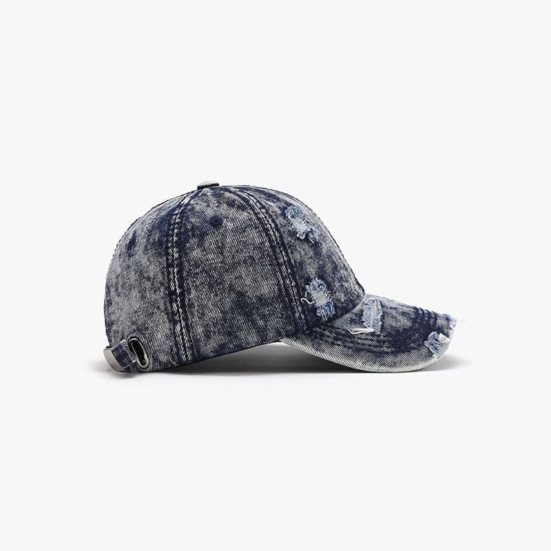 Distressed Cotton Baseball Cap.