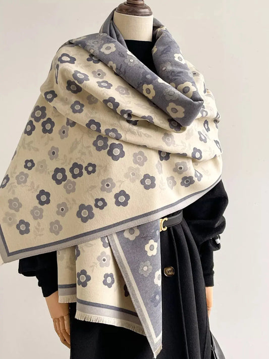 Floral Print Warm Winter Scarf Simply Love