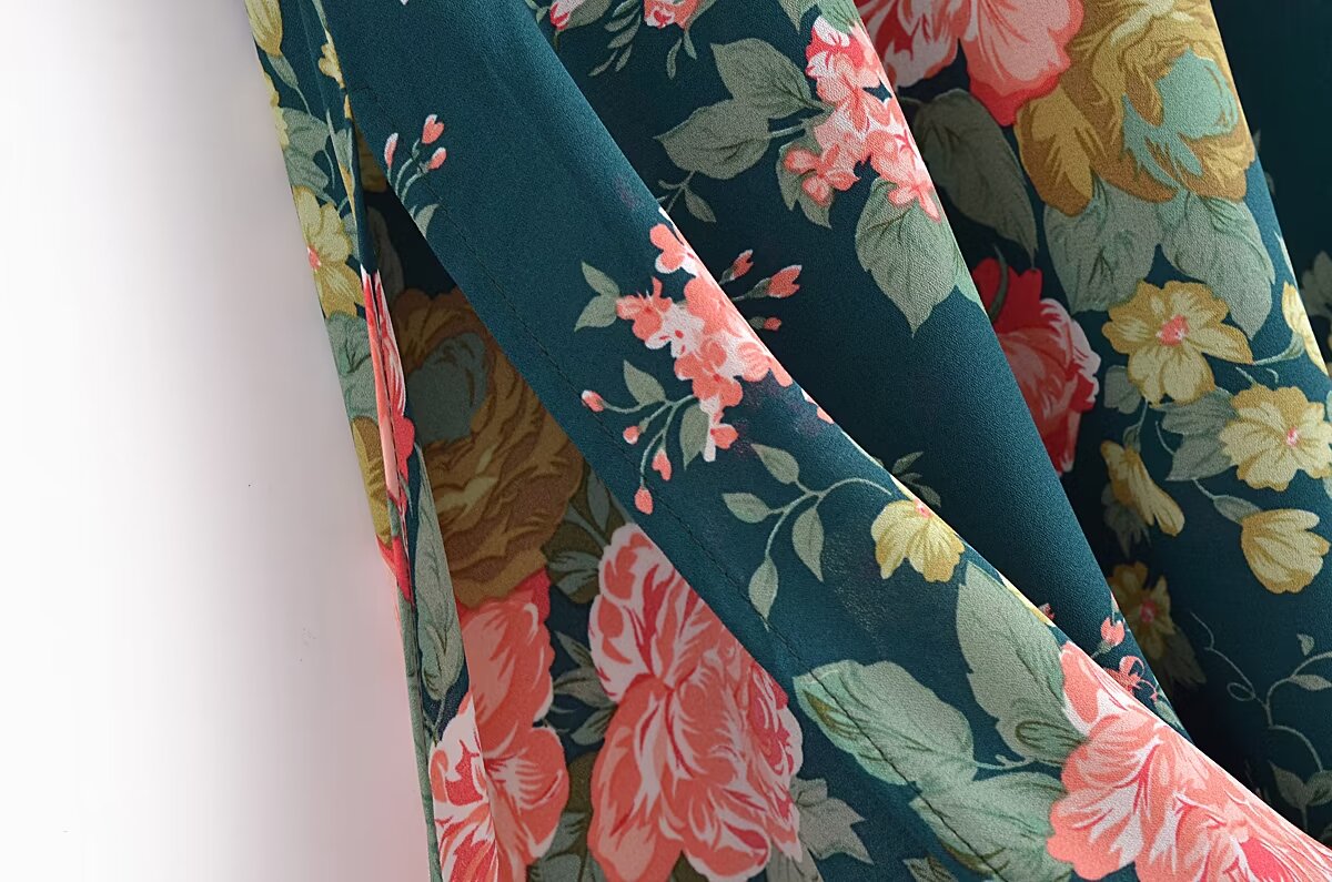 Side Slit Sexy Lace up Strap Dress Autumn Winter High Waist Slimming Broken Floral Decorations A line Dress Bella Mia