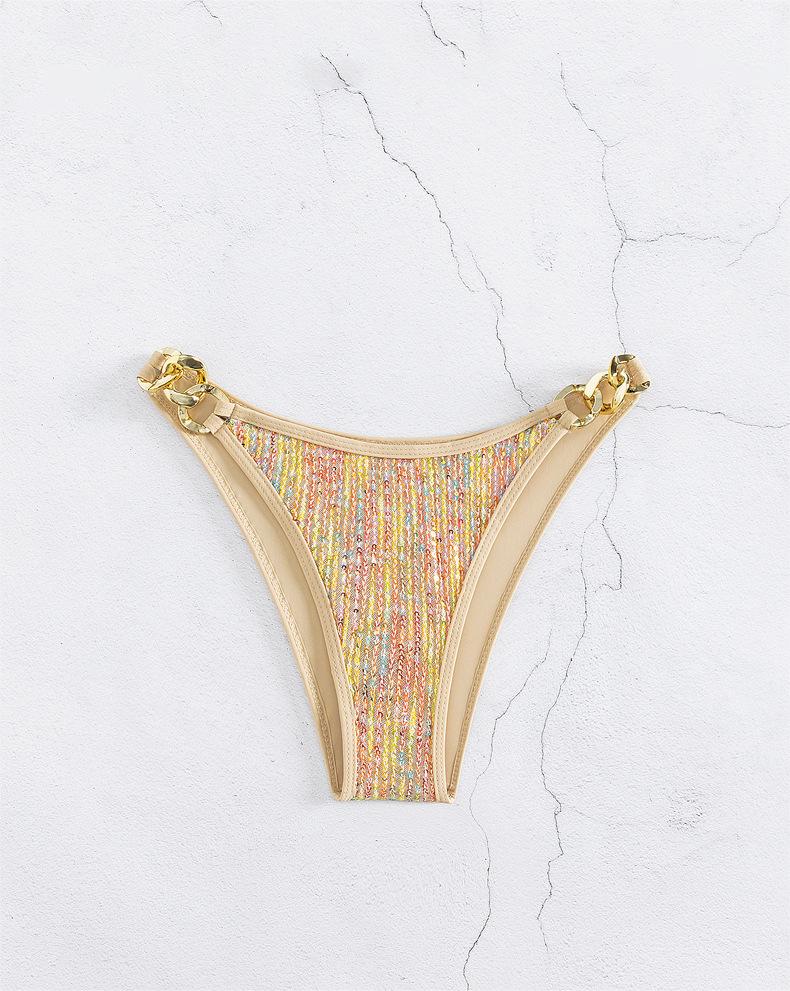 Women Swimsuit Bikini Sexy Sequined Lace Up Gold Bikini Swimsuit Bella Mia