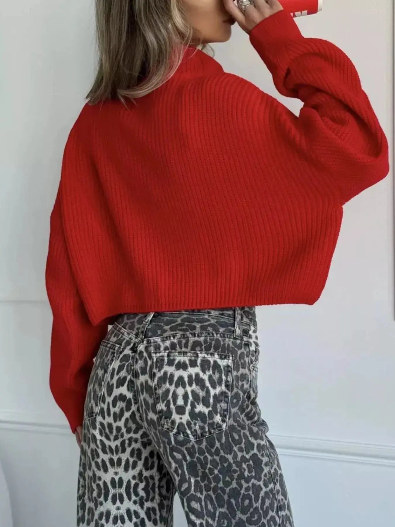 Half Zip Dropped Shoulder Sweater Simply Love