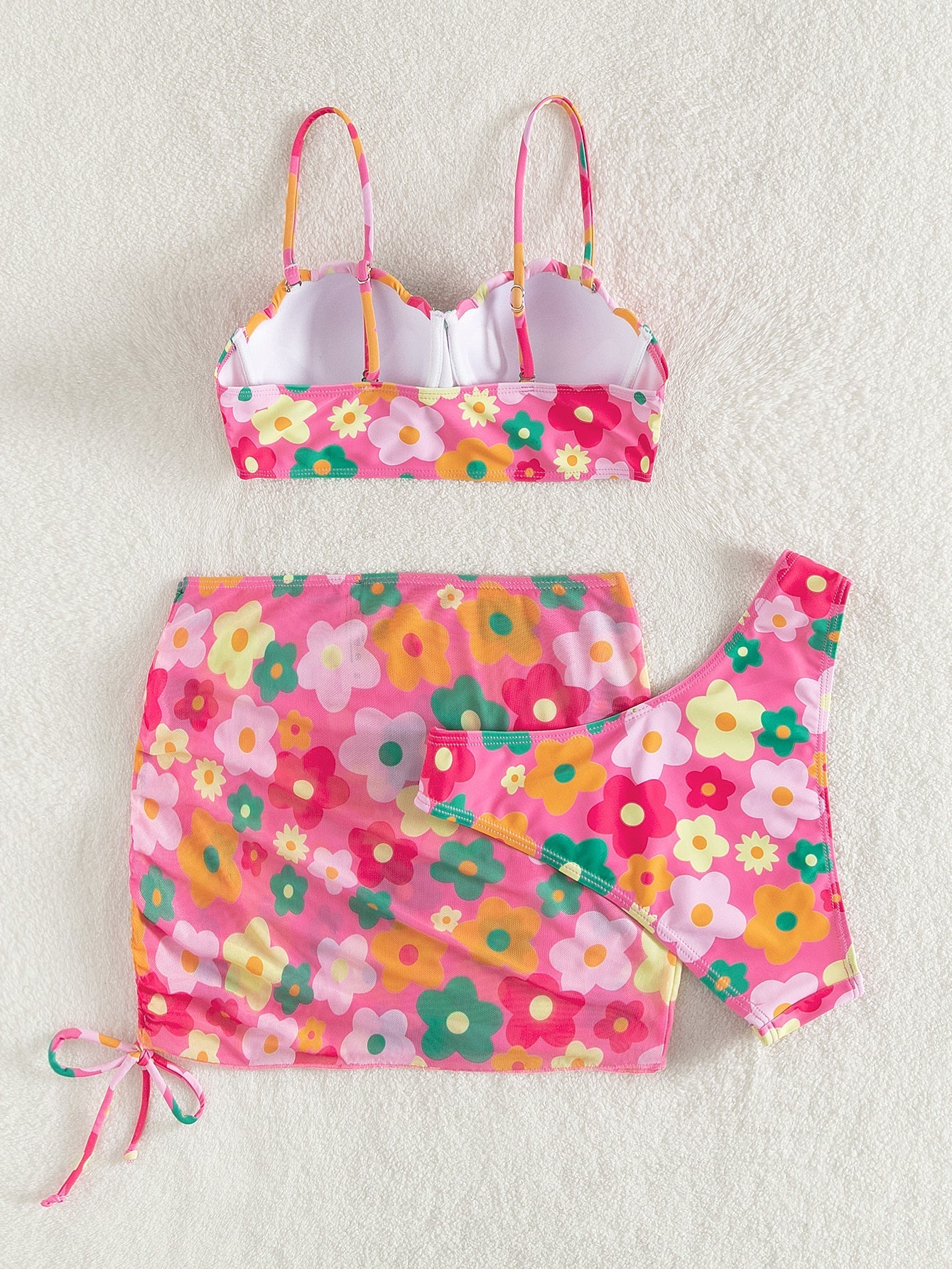 Swimsuit Women Split Bikini Gathering Steel Bracket Short Skirt Three Piece Swimsuit Bella Mia