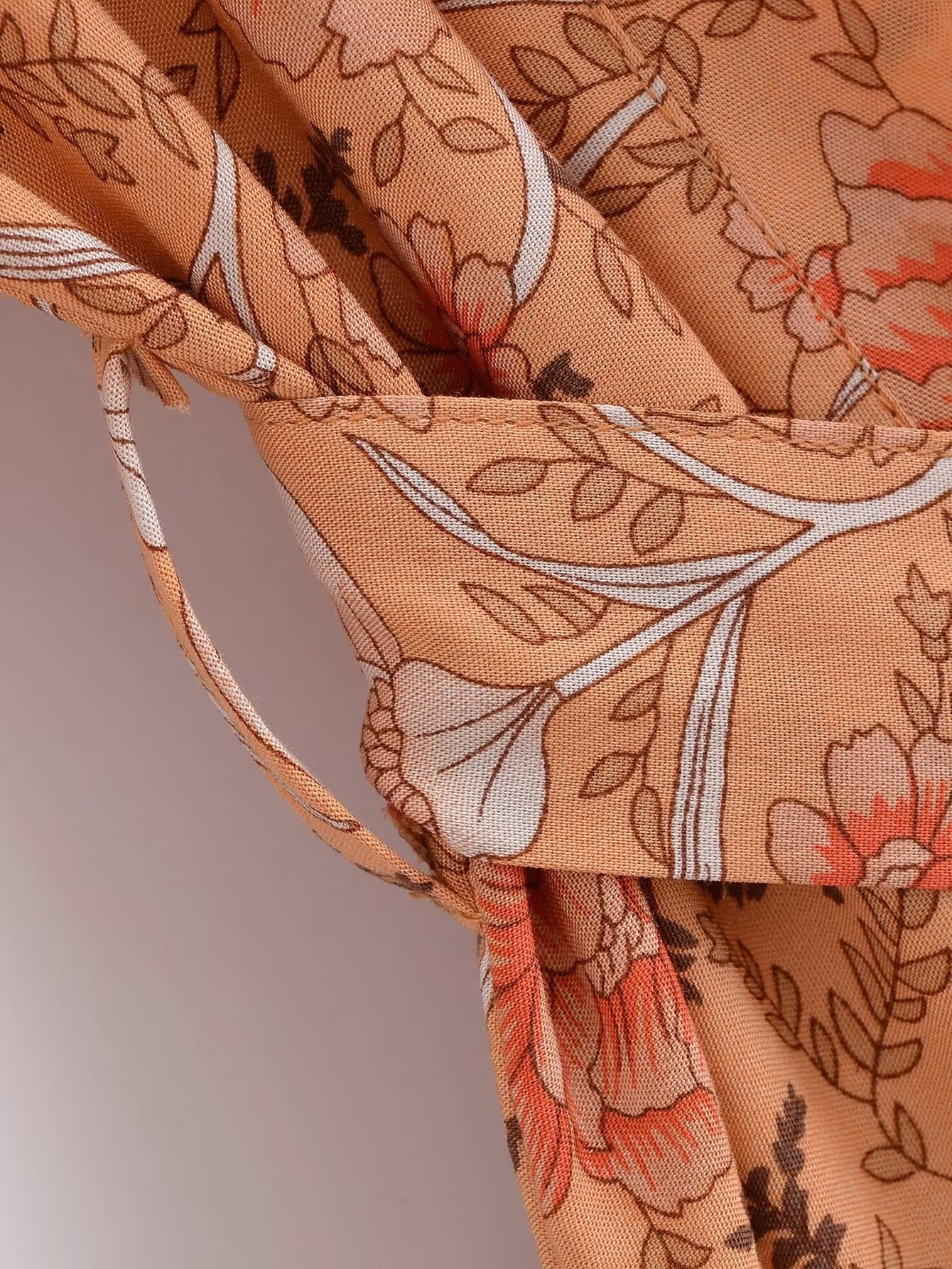 Rayon Printed Cardigan Loose Sleeves Short Lace Up Kimono Bella Mia