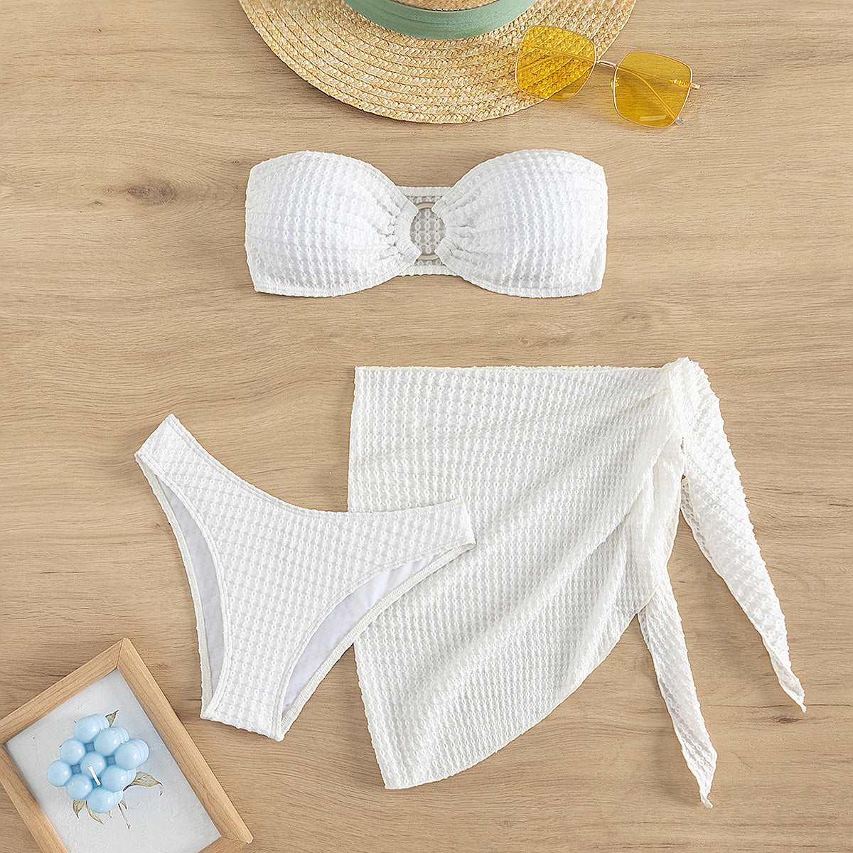 Swimsuit Women Sexy Bikini White Bra Bikini Retro Swimsuit Split Suit Bella Mia