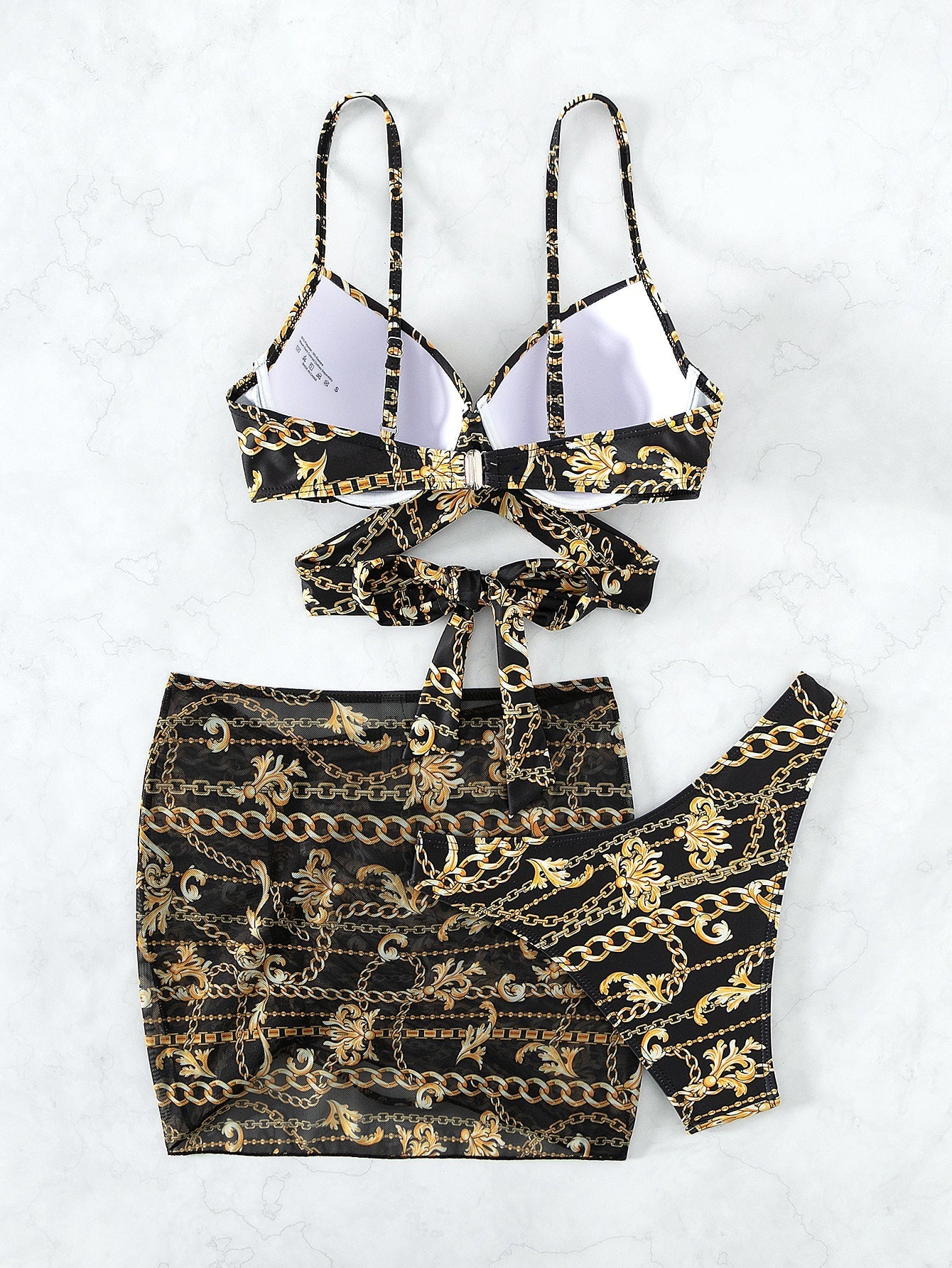 Bikini Sexy Swimsuit Women Three Piece Steel Bracket Push up Printed Lace up Swimwear Bella Mia