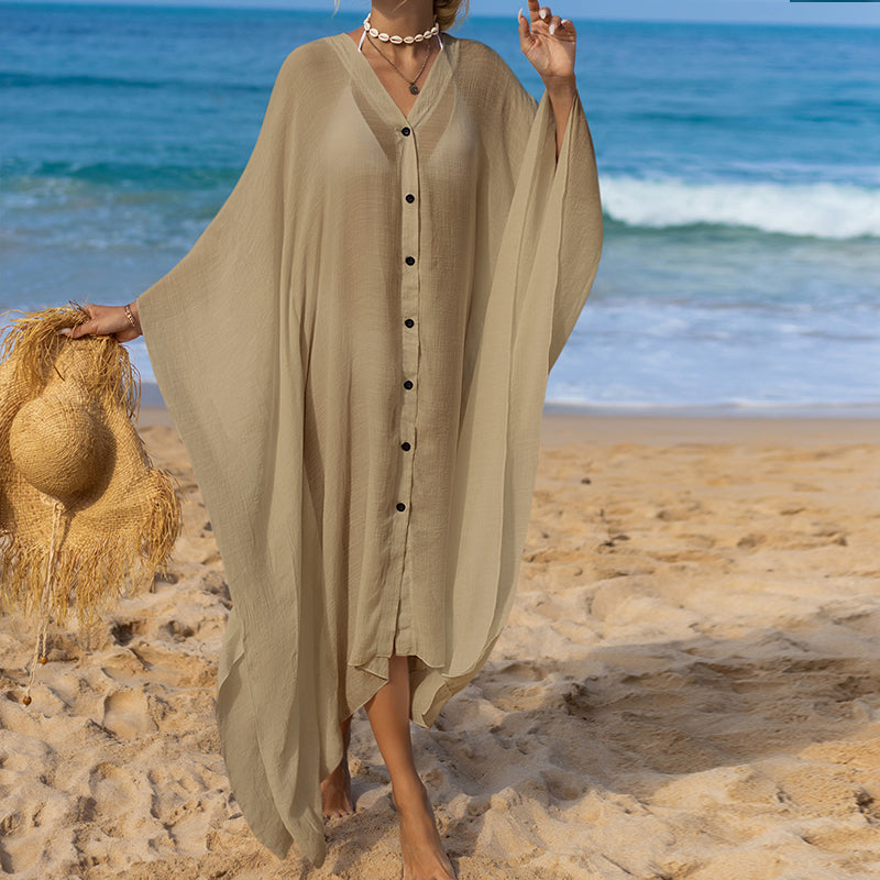Sunscreen Coat Solid Color Loose Breathable See through Casual Extended Shirt Sun Protection Long Cardigan Bella Mia