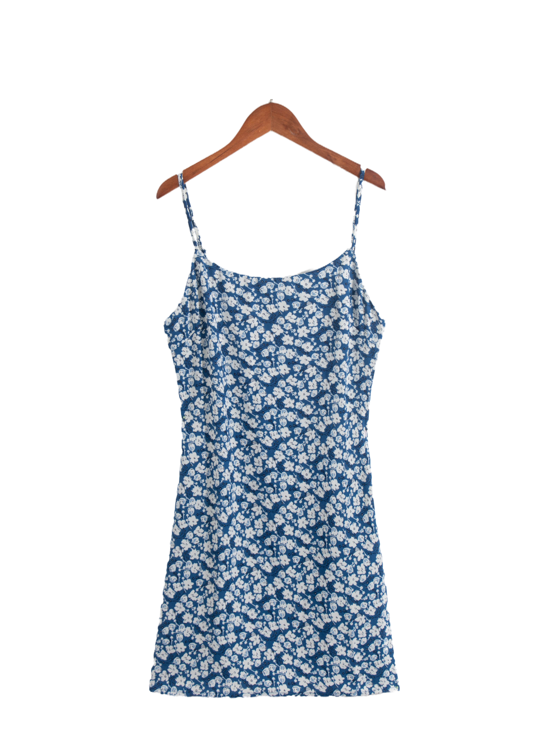 Fresh Dress Spring Summer Retro Blue Floral Slim Fitting Slip Dress Bella Mia