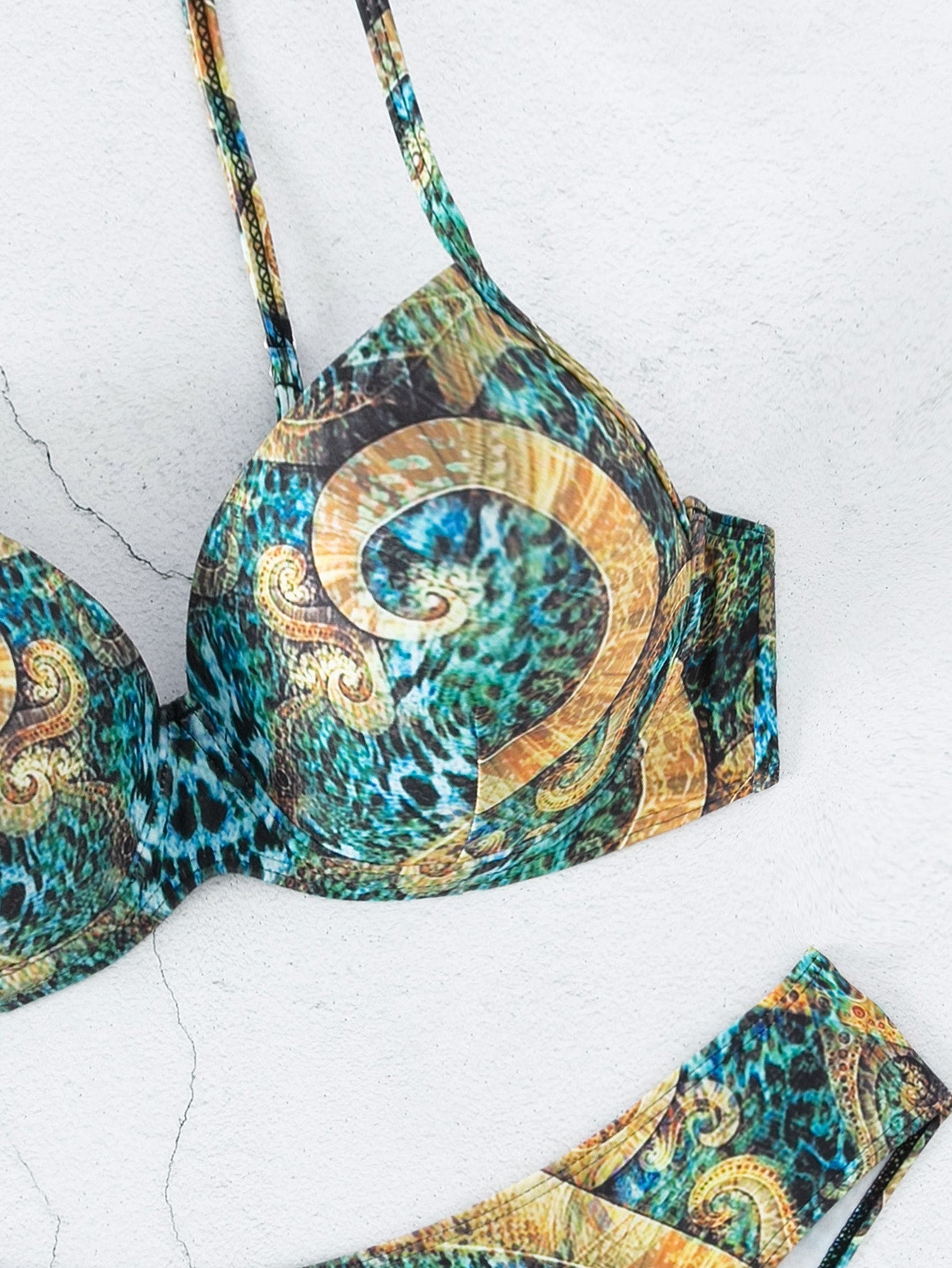 Bikini Gathering Steel Bracket Tribal Totem Printed Sexy Bikini Swimwear Bella Mia