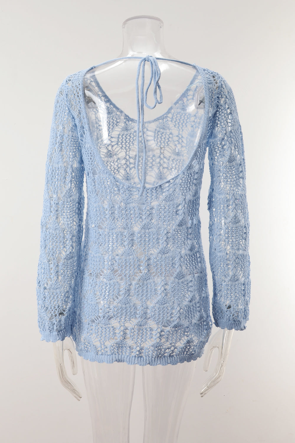 Summer Hollow Out Cutout out Stitching Beach Bikini Sun Protection Clothing Oversized Knit Blouse Bella Mia